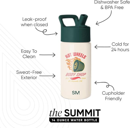 Simple Modern Hot Wheels Kids Water Bottle & Toddler Cup | 14oz | Insulated - Image 2