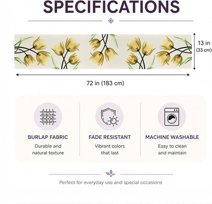 Floral Table Runner Mode Flowers Spring Summer Table Runner Seasonal Table - Image 4