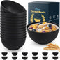 HOTEC 12-PACK BPA Free Unbreakable Plastic Cereal Bowls by Hotec