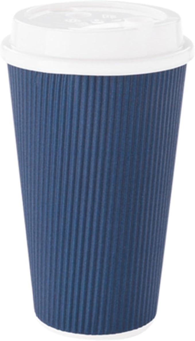 Restaurantware 16 Ounce Ripple Wall Disposable Coffee Cups, 500 Insulated - Image 6