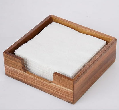 Acacia Cocktail Napkin Holder for Table, Wooden Napkin Holder, Flat Square - Image 7