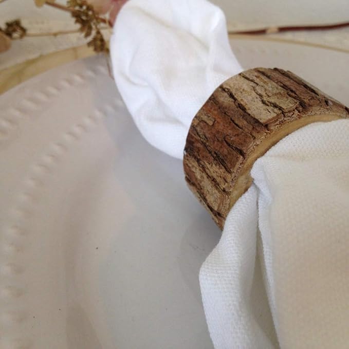 Handcrafted Rustic Wooden Napkin Rings Wood Napkin Holder - Image 5