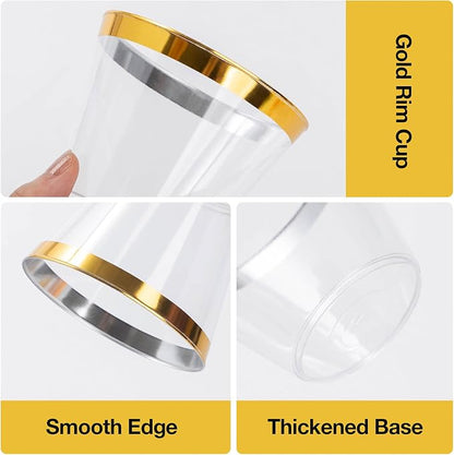 Goodluck 200PCS 9oz Gold Plastic Cups - Image 3
