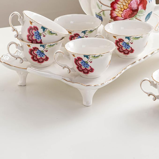 Ceramic Tea Cups Coffee Cup and Saucers Set of 4 - Image 6
