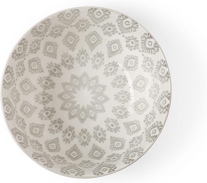 Signature Housewares Pad Print Set of 4 Assorted Bowls 6", PP Gray - Image 9