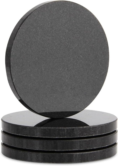 Natural Marble Coasters Set of 4, 4 inch Round Stone Coasters by Unknown