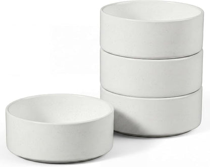 E-far Cereal Bowls Set of 4, 25oz White Ceramic Deep Soup Bowls by E-far