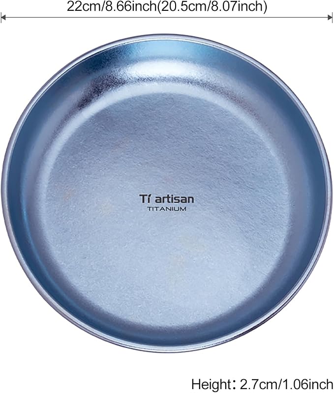 Titanium Plate Camping Picnic Tableware 27fl oz Cooking Utensils Extremely - Image 3