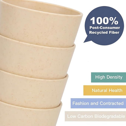 Wrova Wheat Straw Cups 6 PCS Good Alternative to Plastic Reusable Cups 12 oz - Image 7