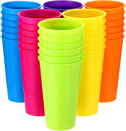 Suclain Set of 36 Colorful Reusable Plastic Cups 14 oz Kids Unbreakable by Suclain