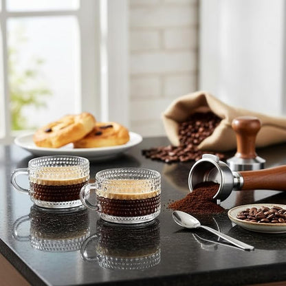 Glaver's Espresso Cups, Small 3 oz Set of 6 Shot Glasses Coffee Espresso Mugs - Image 5