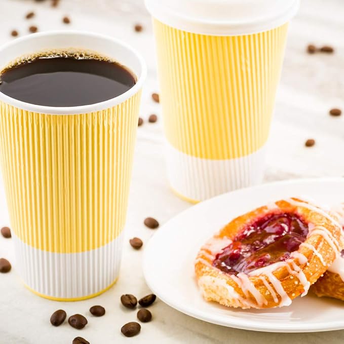 Restaurantware 16 Ounce Double Wall Disposable Coffee Cups, 500 Insulated Light - Image 8