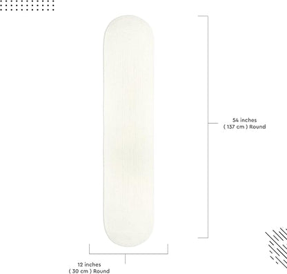 Encasa XO Dining Table Runner, Handmade Ribbed Cotton 12"x54" Off White | 100% - Image 6