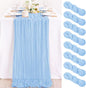 12 Pack Baby Blue Cheesecloth Table Runner 10ft Baby Shower Decor | Lightweight by MLMC