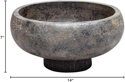 Uttermost Brixton 14" Wide Black Terracotta Modern Decorative Bowl