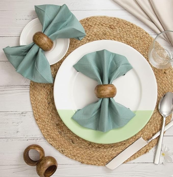 Napkin Rings Dining Table Napkin Holder, Classic Everyday Use Thanksgiving - Image 2