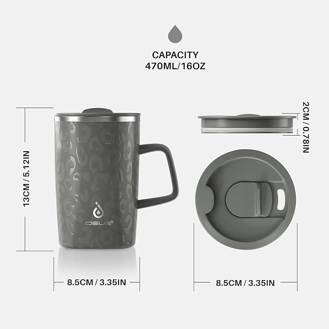 Ideus 16 oz Insulated Stainless Steel Coffee Mug - Image 6