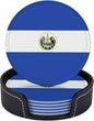 6 Pack El Salvador Flag Leather Coaster by GTEVUTS