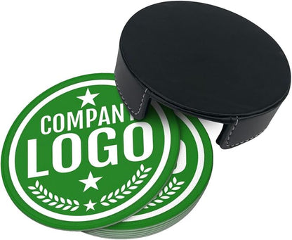 Custom Leather Coasters with Logo - Image 4