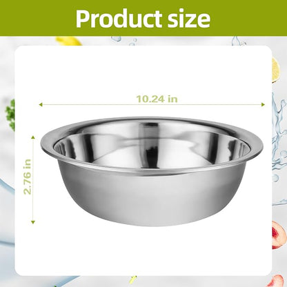 10 Pack 10.24 x 2.76 Inch Stainless Steel Mixing Bowls - Image 2