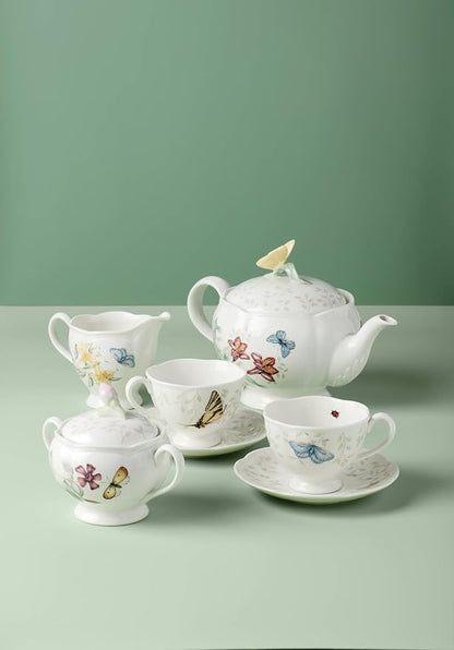 Lenox Butterfly Meadow Porcelain Teapot and Tea Cup Set, 48oz | Dishwasher safe - Image 3