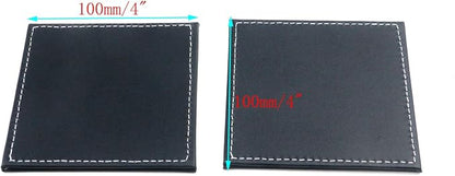 Semetall Drink Coasters 6 Pcs Premium PU Leather Square Coasters 4"x4"x0.2" | - Image 2