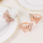 Efavormart 4 Pack | Metallic Blush Rose Gold Laser Cut Butterfly Napkin Rings by efavormart