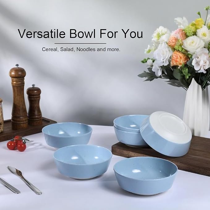 Webbylee 6-inch Melamine Bowls set of 6-20-ounce Dinnerware Cereal Bowls - Image 5