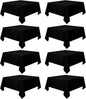 8 Pack Black Square Tablecloth 70 x 70 Washable Polyester Table Cloth for Square or Round Tables, Wrinkle Resistant Fabric Decorative Covers for Dining Party Banquet Buffet and Wedding
