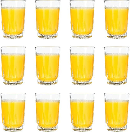 Vikko 5 Ounce SMALL Glasses, Heavy Base Clear Tumbler, Cup for Drinking Orange Juice, Water, Kids Glass Drinking Glasses, 5 oz Juice Glass, Set of 12