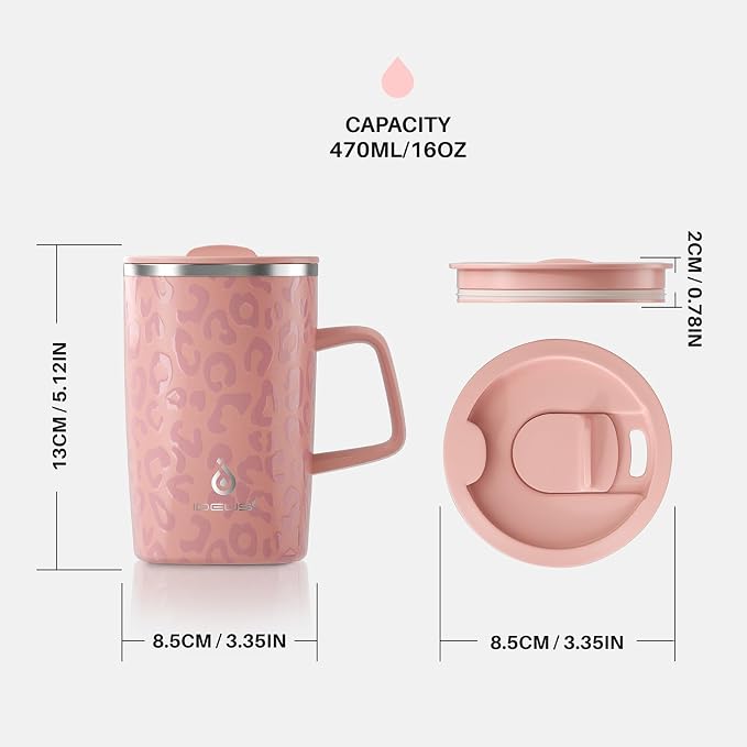 Ideus 16 oz Insulated Stainless Steel Coffee Mug - Image 6