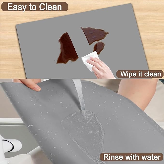 Silicone Mats for Kitchen Counter, 48"x32"(120cmx80cm) Large Heat Resistant Mat Kitchen Island Waterproof Countertop Protector Mat Nons-slip Extra Large Counter Mat, Dark Green