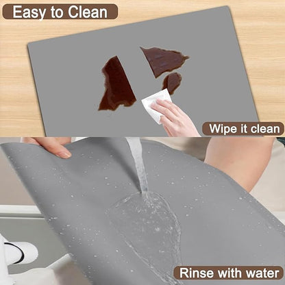 Silicone Mats for Kitchen Counter, 48"x32"(120cmx80cm) Large Heat Resistant Mat Kitchen Island Waterproof Countertop Protector Mat Nons-slip Extra Large Counter Mat, Green