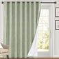 PrinceDeco Blackout Curtains for Sliding Glass Doors Linen Look Blackout Curtains for Bedroom Room Divider Sliding Glass Door Curtain for Living Room,W100 X L96 Inch, Sage
