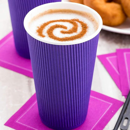 Restaurantware 16 Ounce Ripple Wall Disposable Coffee Cups, 500 Insulated Royal - Image 11