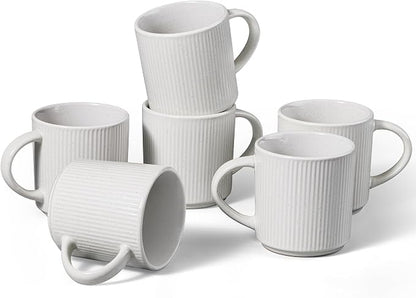E-far 12 oz Coffee Mugs Set of 6, Stoneware Coffee Cups by E-far