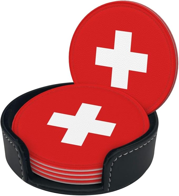 Swiss Flag Coasters for Drinks - Image 2