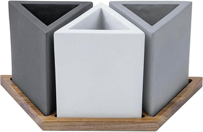 MyGift Modern Concrete Desk Organizer Set - Image 7