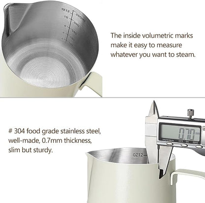 HOOMIL Milk Frothing Pitcher, 12oz/20oz/32oz 304 Stainless Steel | Steaming - Image 4