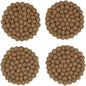 Humble Hilo Handmade Felt Coaster, 3.9 inches, Set of 4 (Brown)