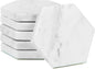 Set of 6 Hexagon Marble Coasters | White Decor for Modern Homes | Drink Coasters for Coffee Table, Dining, Bar or Office| Made from 100% Solid Real Marble | Cute Stone Coasters