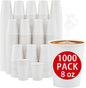 Clawsoff 1000 Count Paper Cups 8 oz Disposable Hot/Cold Coffee Cups White | by BuyNow