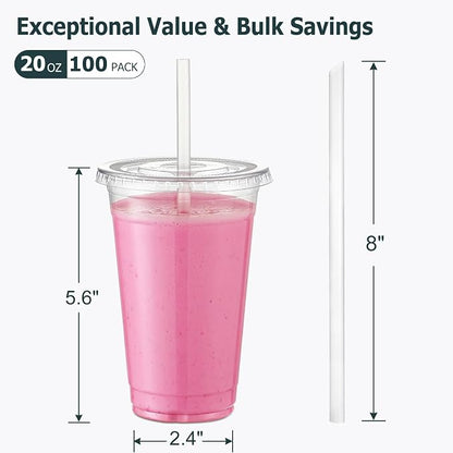 AOZITA 20 oz Clear Plastic Cups - Image 2