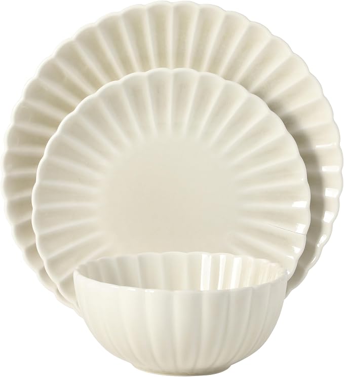 Gibson Elite Peach Orchard 12-Piece New Bone China Dinnerware Set Service - Image 9