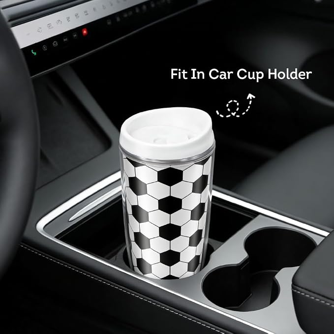 Lily‘s Home Soccer Tumbler 16 oz Set of 2, Double Wall Plastic Cups - Image 4