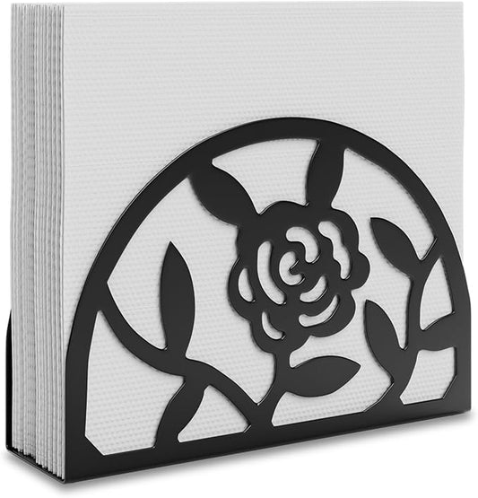 Epicano Napkin Holder for Table,Metal Rose Standing Napkin Holderfor Kitchen Dining Tables & Countertops, Paper Cocktail Napkins Holder Dispenser for Indoor & Outdoor,Unique Table Decor Gifts
