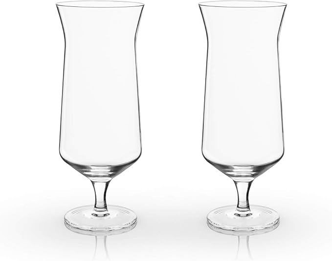 Viski Raye Hurricane Glasses, Tropical Cocktail Glass, Crystal Glasses Gift set - Image 6