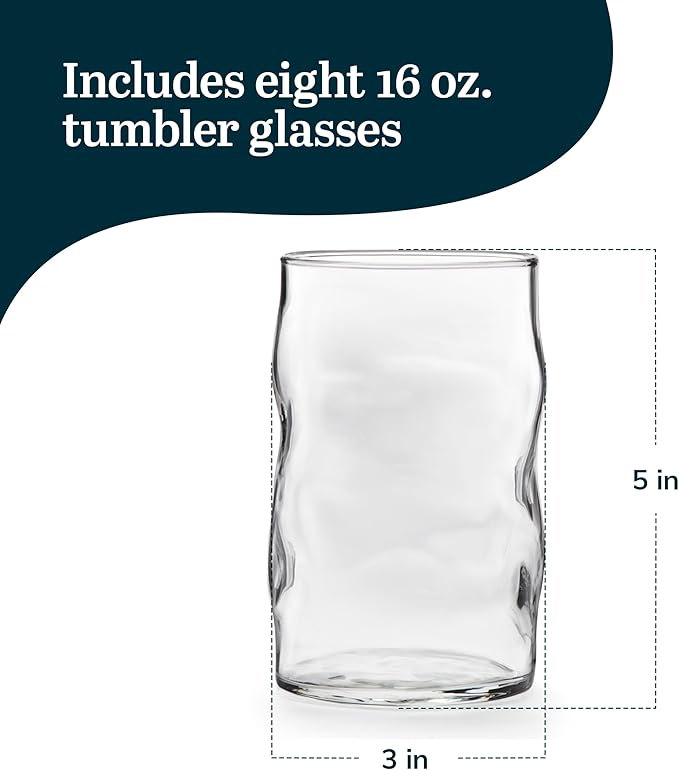 Libbey Lava Tumbler Drinking Glasses, All Purpose, Molten Groove Glasses Set of - Image 3