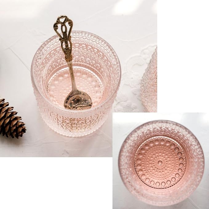 Cocktail Glasses 10 oz Hobnail Drinking Glasses Set of 6, Vintage Glassware - Image 7
