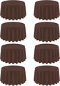 8 Pack Round Tablecloth 90 Inch Brown Tablecloth for Round Tables, Washable Polyester Table Cloth Stain and Wrinkle Resistant Decorative Table Cover for Wedding Party Dining Banquet